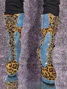 Lasaky - Womens Mid Calf Boots with Micro Suede Upper, Round Toe, and Stiletto Heel Leopard Print High Heel Boots For Party, Fitted Leopard Print Boots With Round Toe, Leopard Print Boots With Round Toe For Party, Leopard Print Round Toe Boots For Party, Multicolor Round Toe Heels For Winter, Leopard Print Round Toe Boots For Spring, Spring Leopard Print Round Toe Boots, Fitted Leopard Print Heels With Round Toe, Fall Winter Shoes