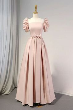 Puffy Gown, Bridesmaid Dresses Modest, Pink Long Prom Dress, Prom Dress Pink, Prom Dresses Long Pink, Evening Gowns With Sleeves, Simple Frocks, Cute Modest Outfits, Fashion Top Outfits