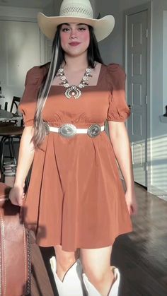 Western Outfits Plus Size, Outfit Vaqueros, Vaquera Fits, Western Fits, Cowgirl Dresses, Outfits Curvy, Looks Country, Western Outfit, Cowgirl Outfits