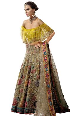 Fawn Color Wedding Lehenga with Multicolor Embroidery Yellow Floral Embroidered Sharara For Reception, Reception Yellow Floral Embroidered Sharara, Yellow Floral Embroidery Sharara For Reception, Yellow Choli With Floral Embroidery For Reception, Designer Yellow Lehenga With Floral Embroidery, Yellow Floral Embroidered Lehenga For Navratri, Yellow Lehenga With Floral Embroidery For Navratri, Navratri Yellow Lehenga With Floral Embroidery, Yellow Floral Embroidery Lehenga For Navratri