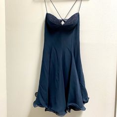 Open To Reasonable Offers. Bundle To Save! Same Or Next Day Shipping Guaranteed! Dark Blue Slip Dress, Blue Slip Dress, Navy Cocktail Dress, Vintage Mini Dress, Vintage Mini Dresses, Dresses Vintage, Size 6 Dress, Stylish Jewelry, Vintage Silk