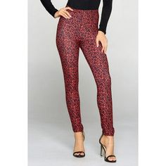 K-Cliffs Red Leopard Print Leggings for any day or night out! Make a fashion statement with styling these leggings with possibilities that are endless. Size: Plus.  Gender: female.  Age Group: adult. Skin Leggings, Red Leopard Print, Leopard Print Leggings, Red Leopard, Solid Leggings, Velvet Leggings, Running Leggings, Plus Size Leggings, Leggings Casual