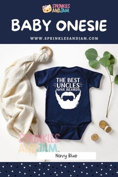 The Best Uncles Have Beards baby Bodysuit in many colors, Gerber onesie in whiteAVAILABLE AS A BODYSUIT / Bodysuit OR t-shirt.Your little one is going to look so cute in this! We can’t wait to see them all dressed up (send us pictures and we’ll share the cuteness on our social profiles!)SHIPS FASTAll orders ship within 3 to 5 business days (Saturdays, Sundays and Holidays NOT included). Newborn Clothes, Kids Groups, Presents For Kids, Everything Baby, Shop Small Business, Child Day, Baby Shirts