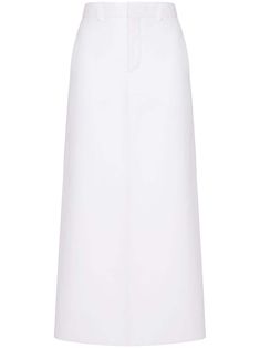 optical white cotton belt loops rear slit straight hem concealed front fastening mid-length Midi Skirt White, Stone Island Clothing, Valentino Clothing, Cotton Midi Skirt, Wedding Guest Looks, City Dress, Demi Fine Jewelry, Skirt White, Tshirt Skirt