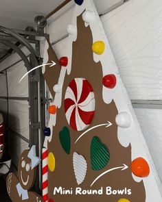 a large christmas tree decorated with candy and candies