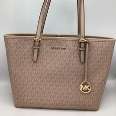 Michael Kors Mk Logo Tote Handbag Bag Double Flat Strap Gold Tone Hardware Open Tote Excellent Pre-Loved Condition Brand = Michael Kors Color = Blush Item Number: 3094-1 Beige Logo Bags For Errands, Bags Michael Kors, Mk Logo, Color Blush, Tote Handbag, Item Number, Womens Tote Bags, Tote Handbags, Gold Tones