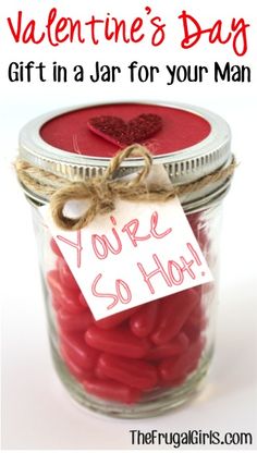 valentine's day gift in a jar for your man with free printable tag