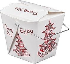 a white box with red writing on it and a chinese tower in the middle is tied to a string