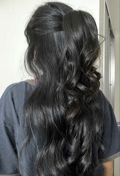 Long Black Hair Updo, 24 Inch Hair, Extension Styles, Latina Makeup, Yule Ball, Work Fits