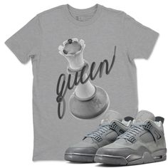 3D Queen t-shirt design was made to superbly match your kicks. Shop our Drip Gear Zone collection now to find the best sneaker shirts and Jordan outfits. We have a lot of high-quality sneaker match shirts and more. 100% Cotton [Black,White] 90% Cotton / 10% Polyester [Heather Grey] 50% Cotton / 50% Polyester [Safety Green] Hoodie/Sweatshirt - 80% Cotton / 20% Polyester Gray Athletic Streetwear Tops, Gray Athletic Fit Top For Streetwear, Athletic Heather Sporty T-shirt For Streetwear, Best Sneaker, Jordan 4s, Jordan Outfits, Queen Tshirt, Green Hoodie, Matching Jordans