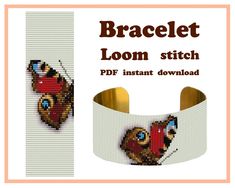 an image of a bracelet with the words braclet loom stitch on it