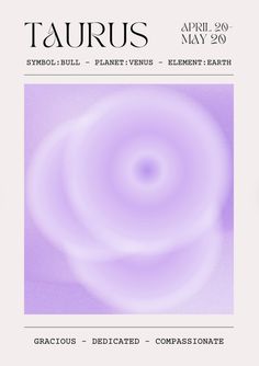 the front cover of taurus magazine, with an image of a spiral in purple