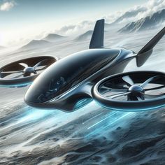 an artist's rendering of a flying vehicle