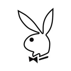 a rabbit's head with a bow tie on it, in black and white