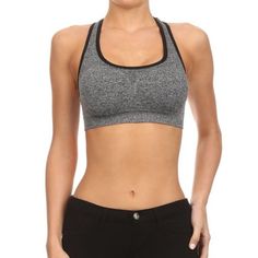 Yelete Activewear Sports Bra Racerback Marled Gray With Black Contrast Trim Removable Pads 57% Nylon 38% Polyester 5% Spandex Lining: 95% Nylon 5% Spandex Size Small New With Tags. Gray Racerback Sports Bra With Built-in Bra, Gray Stretch Sports Bra, Sporty Stretch Gray Sports Bra, Gray Stretch Sporty Sports Bra, Sporty Gray Stretch Sports Bra, Gray Stretch Sports Bra, Sweat Resistant, Gray Stretch Sweat Resistant Sports Bra, Fitted Gray Sweat-resistant Sports Bra, Fitted Gray Racerback Activewear