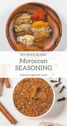 the ingredients for moroccan seasoning in a bowl