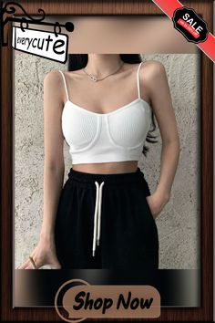 Fashion Sexy Women V Neck Pure Color Patchwork Crop Tops Sleeveless Camisole Tank Tops Casual Summer Ladies Slim Vest White Seamless Sleeveless Tube Top, White Seamless Tube Top, Patchwork Crop Top, Slim Vest, Tops Casual, Tank Top Camisole, Casual Tank Tops, Cami Tanks, Pure Color