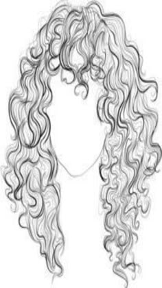 a drawing of a woman's head with curly hair