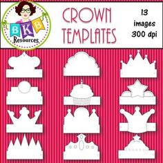 the paper princess crown templates are shown