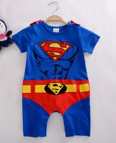 Children Set Superhero Baby Set Kids Jumpsuit Newborn Clothes Supplier - PrettyKid Baby Superhero Costume Boy, Fitted Character Print Onesie With Short Sleeves, Playful Multicolor Cartoon Print Onesie, Cheap Cartoon Print Short Sleeve Onesie, Superman Onesie, Jumpsuit For Kids, Childrens Clothing Boutique, Hooded Cloak, Kids Boutique Clothing