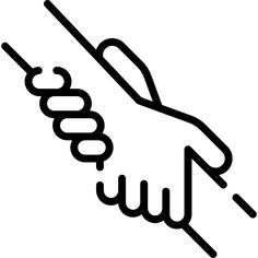 a black and white drawing of a hand holding something