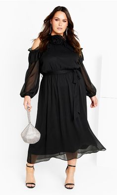 Women's Plus Size L'amour Collection | City Chic Ruffled Maxi Dress, City Chic, Dress And Heels, Flower Dresses, Event Dresses