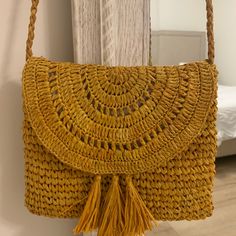 Brand New! Never Used, Super Cute For Everyday Wear! Straw Crossbody Bag, Fringe Crossbody Bag, Chukka Boots Men, Fringe Purse, Faux Leather Purse, Small Boho, Boho Purses, Cole Haan Men, Boho Bag