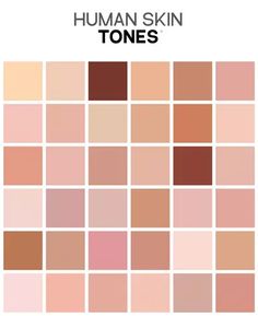 a poster with the words human skin tones in different colors and sizes, including brown, pink