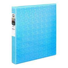 a blue binder on a white background