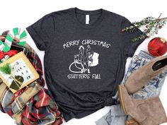 Merry Christmas Shitters Full Shirt, Ugly Christmas Shirt, Christmas Vacation Shirt, National Lampoons Christmas, Holiday Shirt, Xmas Shirt First Class shipping is not Christmas guaranteed because of the delay at USPS. We already ship all 4+ shirts with UPS. We recommend you to upgrade shipping to Priority at checkout if you purchase 3 or less shirts. * High quality and super soft, comfortable shirt. Made with top-of-the-line vinyl and pressed with a professional grade heat press. * Please check Shitters Full, Christmas Vacation Shirts, Sarcastic Christmas, Griswold Family, Griswold Christmas, Funny Drinking Shirts, Ugly Christmas Shirts, National Lampoons Christmas, Lampoons Christmas