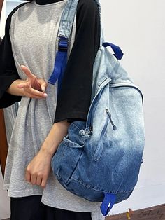 Bird in Bag - Womens Denim Casual Lightweight Backpack - Classic Retro Travel Daypack, Business Work Commute Backpack, Fashion Denim Hiking Casual Denim Blue Backpack For Daily Use, Denim Blue Backpack For Everyday And Back To School, Denim Backpack For Everyday And Back To School, Everyday Denim Backpack For Back To School, Denim Blue Backpack For Back To School, Blue Denim Backpack For Back To School, Denim Backpack For Daily Use And Back To School, Denim Blue Cotton Backpack For Everyday Use, Back To School Denim Blue Backpack