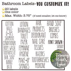 the bathroom labels you customize it