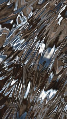 an abstract image of water and clouds in brown, black and white colors with reflections on the surface