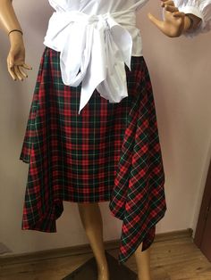 "This beautiful tartan skirt is made from fine soft viscose fabric. Knee lenght about 60 cm. SIZE CHART SIZE S - US 6, UK 8, EU 36 bust: bust around 34.5\"/90cm Waist: waist around 27.5\"/70cm Hips: hips around 34.5\"/90cm SIZE M - US 8, UK 10, EU 38 bust: bust around 37.5\"/95cm Waist: waist around 29.5\"/75cm Hips: hips around 37.5\"/95cm SIZE L - US 10, UK 12, EU 40 bust: bust around 39.5\"/100cm Waist: waist around 31.5\"/80cm Hips: hips around 39.5\"/100cm SIZE XL - US 12, UK 14 , EU42 bust Royal Stewart Tartan, Stewart Tartan, Tartan Skirt, Plaid Skirt, Viscose Fabric, Plaid Skirts, Bulgaria, High Low Dress, Tartan