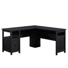 an l - shaped desk with two drawers on each side