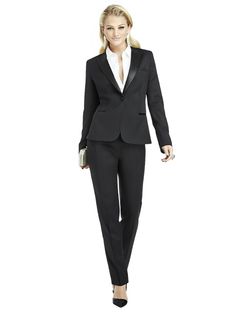 The Marlowe Women's Tuxedo Jacket Is Cut To Flatter With A Satin Peak Lapel, Satin Trimmed Welt Pockets And A Welt Breast Pocket. Single Back Vent. The Fine Italian Wool Fabric Has A Touch Of Lycra For Comfort. Sizes 0-18w Available For Quick Delivery. Matching Pants Available; Sold Separately. The Marlowe Woman's Tuxedo Is Your Answer For A Standout Dressy Pant Suit For Weddings And Formal Occasions. Jacket And Pants Sold Separately. Shown In Black. Womens Tuxedo Jacket, Women Tuxedo, Dressy Pant Suits, Women's Tuxedo, Black Tuxedo Jacket, Tuxedo Women, After Six, Tuxedo Pants, Lgbtq Wedding