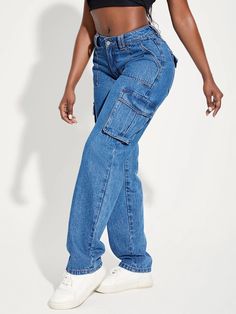 This Multi-Pocket Side Cargo Jeans is the perfect combination of style and functionality. These cargo pants feature an elastic waist, a high waistline, and a regular fit for comfort and ease of movement. With belt, button, knot, pocket, and zipper details, you'll have ample storage space for your essentials. Made of viscose fabric, these non-stretch jeans are durable and easy to care for. Details: Type: Cargo Pants Closure Type: Elastic Waist Details: Belted, Button, Knot, Pocket, Zipper Waist L Casual Cargo Jeans With Tapered Leg, Utility High-waisted Cargo Pants, High Rise Relaxed Fit Cargo Pants With Side Pockets, Utility Bottoms With Multiple Pockets, Baggy Cargo Jeans With Belt Loops, Baggy Utility Cargo Jeans For Workwear, Utility High Waist Cargo Jeans For Workwear, Baggy Cargo Jeans With Side Pockets For Workwear, Casual Baggy Cargo Jeans With Belt Loops