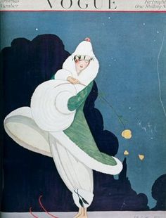 an old fashion magazine cover with a woman in white and green dress flying through the air