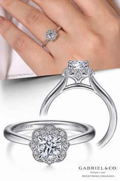 a woman's hand with an engagement ring on it and the image of a diamond in