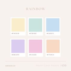 the pastel color palette for rainbow