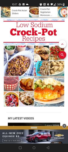 the front cover of an app with pictures of different foods and dishes on it, including meat