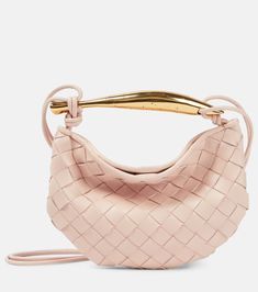 Sardine Mini leather crossbody bag in pink - Bottega Veneta | Mytheresa Bottega Veneta Crossbody Bag, Bottega Bag, Bottega Veneta Bag, Large Leather Tote Bag, Pink Crossbody Bag, Bottega Veneta Bags, Bag Trends, Mini Shoulder Bag, Small Shoulder Bag