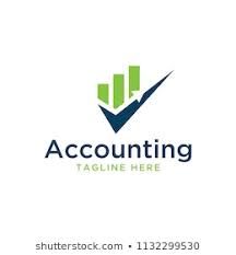 the logo for an accounting company is shown in green and blue colors on a white background