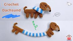 crochet dachshund dog brooch and earring pattern for dogs