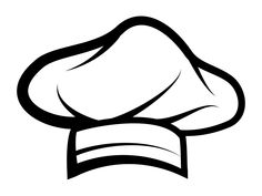 a black and white chef hat logo