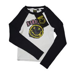 Size 7-8 Years, Nwt Fun Logo Print Tops For Streetwear, Fun Streetwear Tops With Logo Print, Nirvana, Kids Shirts, Long Sleeve T Shirt, Shirts Tops, Long Sleeve Tshirt, Long Sleeve Tees, Size 7