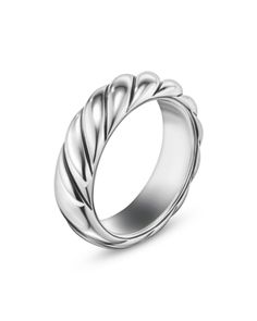 a white gold ring with twisted design