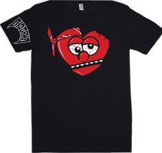 Black Band Merch T-shirt With Heart Graphic, Black Band Merch Top With Heart Graphic, Black Graphic Tee With Heart Graphic, Black Graphic Tee Shirt With Heart Graphic, Black Crew Neck Shirt With Heart Graphic, Black Graphic Tee Shirt With Heart Design, Black Short Sleeve Shirt With Heart Graphic, Thot Breaker, Glo Gang