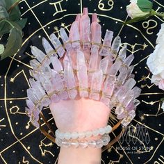 Wire Wrapped Crown Tiaras, Wire Wrapped Crown, Ice Fairy, Quartz Crown, Wire Crown, Quarts Crystal, Headpiece Diy, Chanel Runway, Handmade Crystal Jewelry