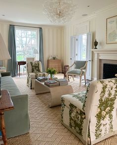 a living room filled with furniture and a fire place